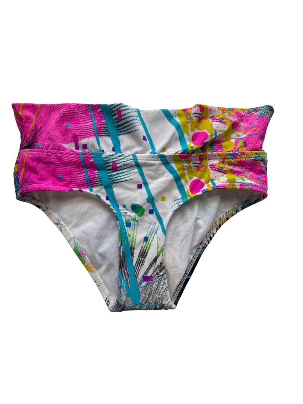 Krista Abstract Bikini Bottom S Multicolor Mid Rise Beach Summer Mix Match